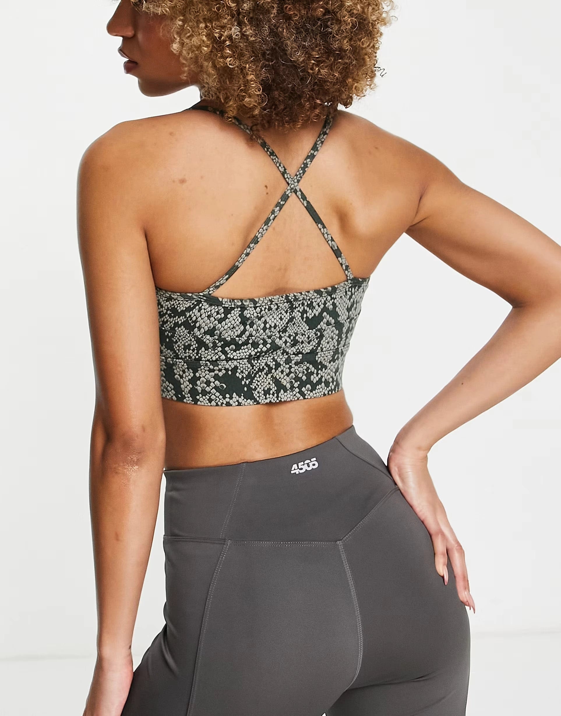 Varley Womens Irena Light Support Sports Bra in Snake Print