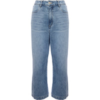 Vero Moda Women's Blue Cropped Wide Leg Jeans