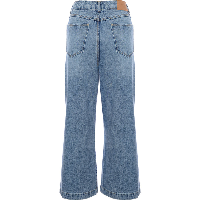 Vero Moda Women's Blue Cropped Wide Leg Jeans