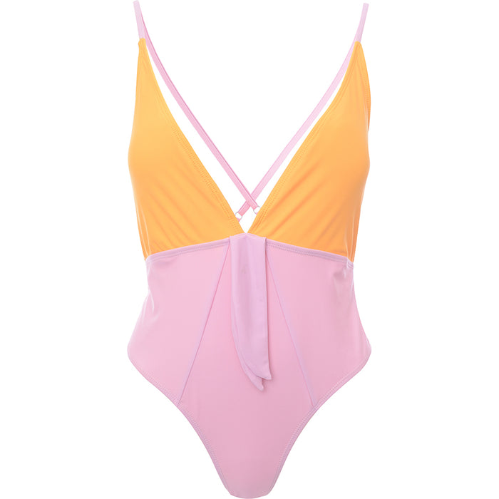 Vero Moda Womens Lilac Colourblock Swimsuit