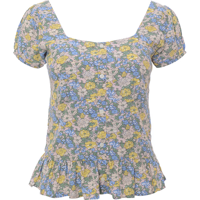 Only Women's Blue Ditsy Floral Blouse With Pephem