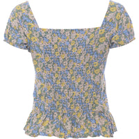 Only Women's Blue Ditsy Floral Blouse With Pephem