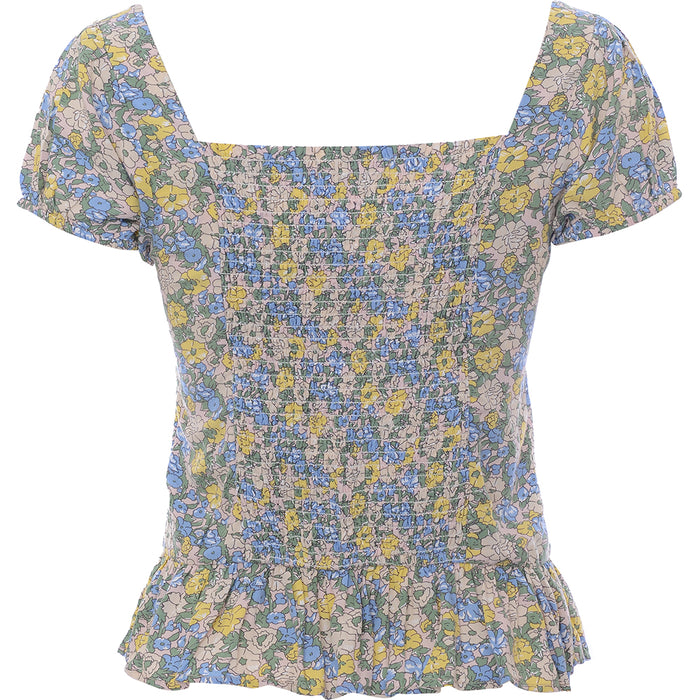 Only Women's Blue Ditsy Floral Blouse With Pephem