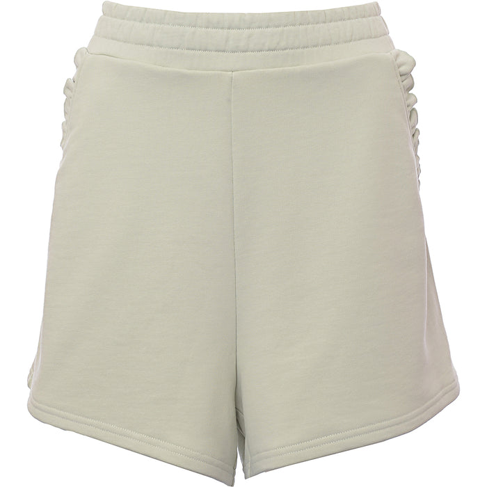 & Other Stories Womens Dusty Green Cotton Frill Edge Jersey Shorts