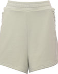 & Other Stories Womens Dusty Green Cotton Frill Edge Jersey Shorts