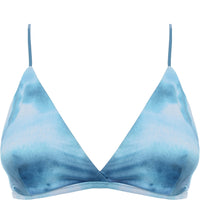 Weekday Women's Blue Brush Print Ava Triangle Bikini Top