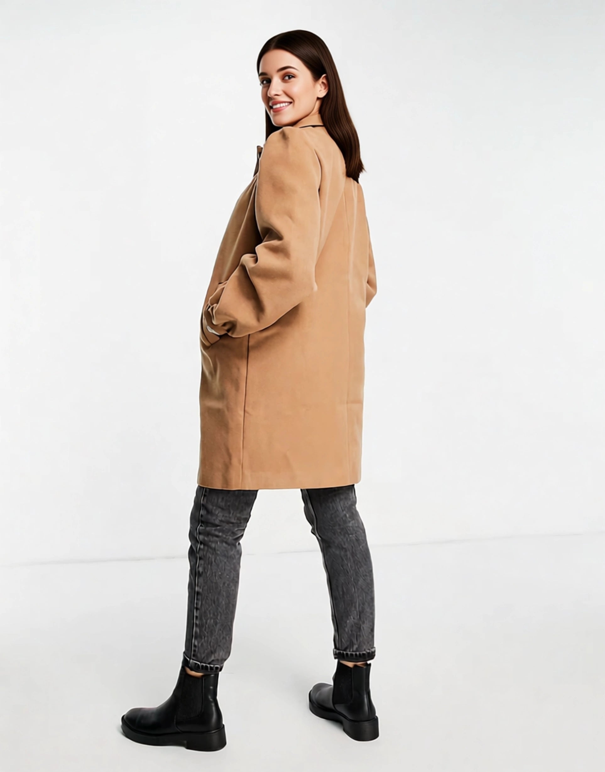 Wednesday's Girl Womens Tailored Coat In Neutral