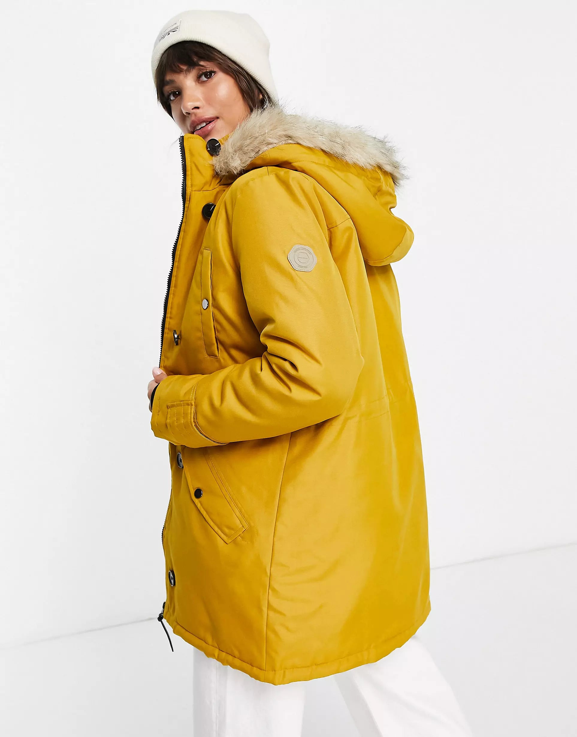 Vero moda padded parka with sales faux fur hood