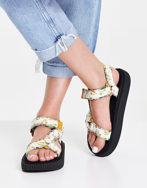 Mango Womens Sporty Floral Sandal In Multi