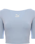 Puma Women's Blue Classics Crop T-Shirt