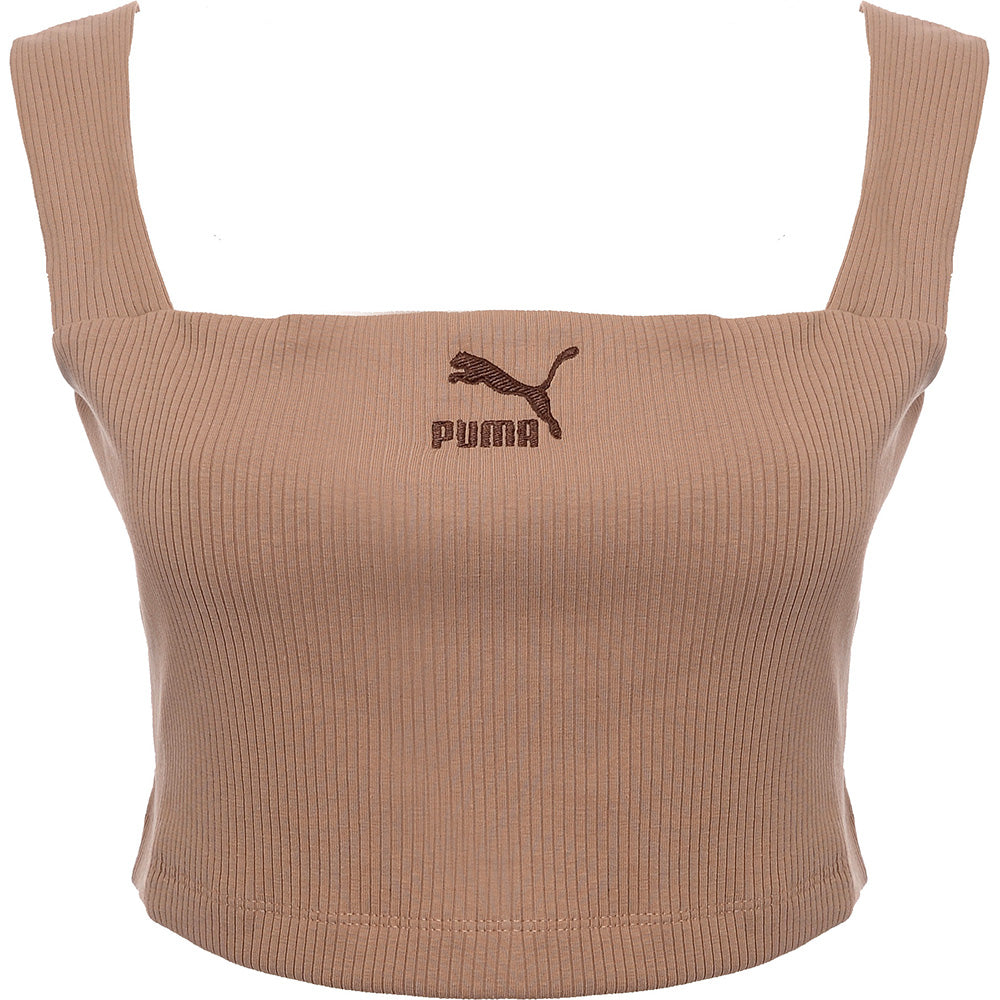 Puma Women's Chanterelle Square Neck Ribbed Bralette