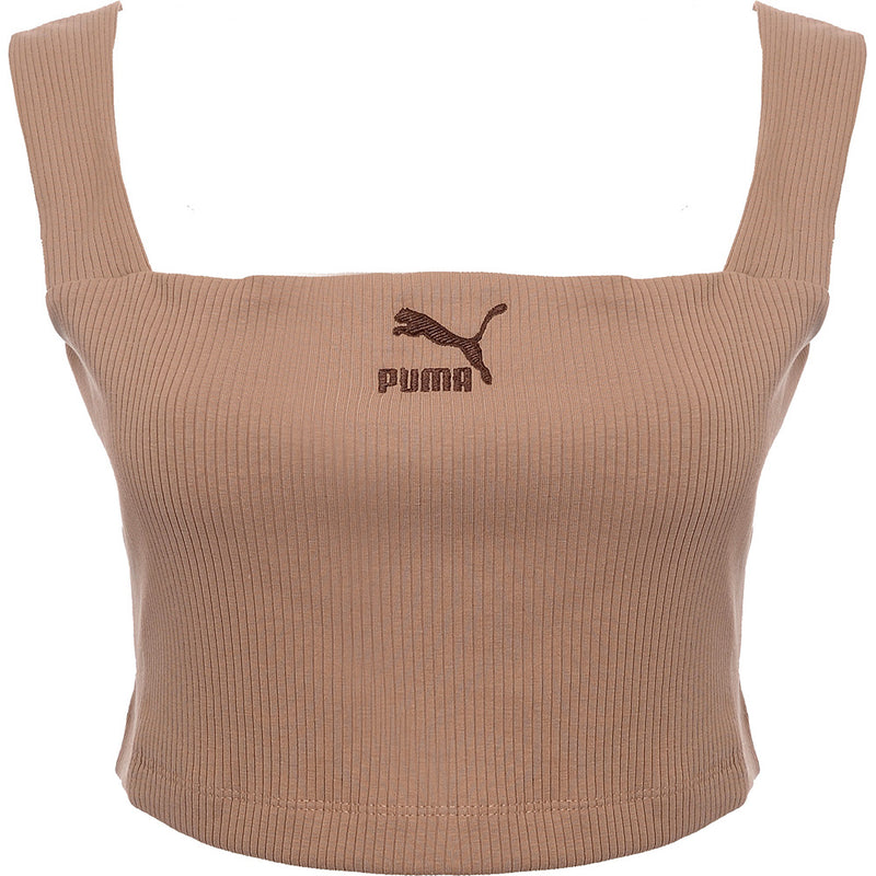 Puma Women's Chanterelle Square Neck Ribbed Bralette