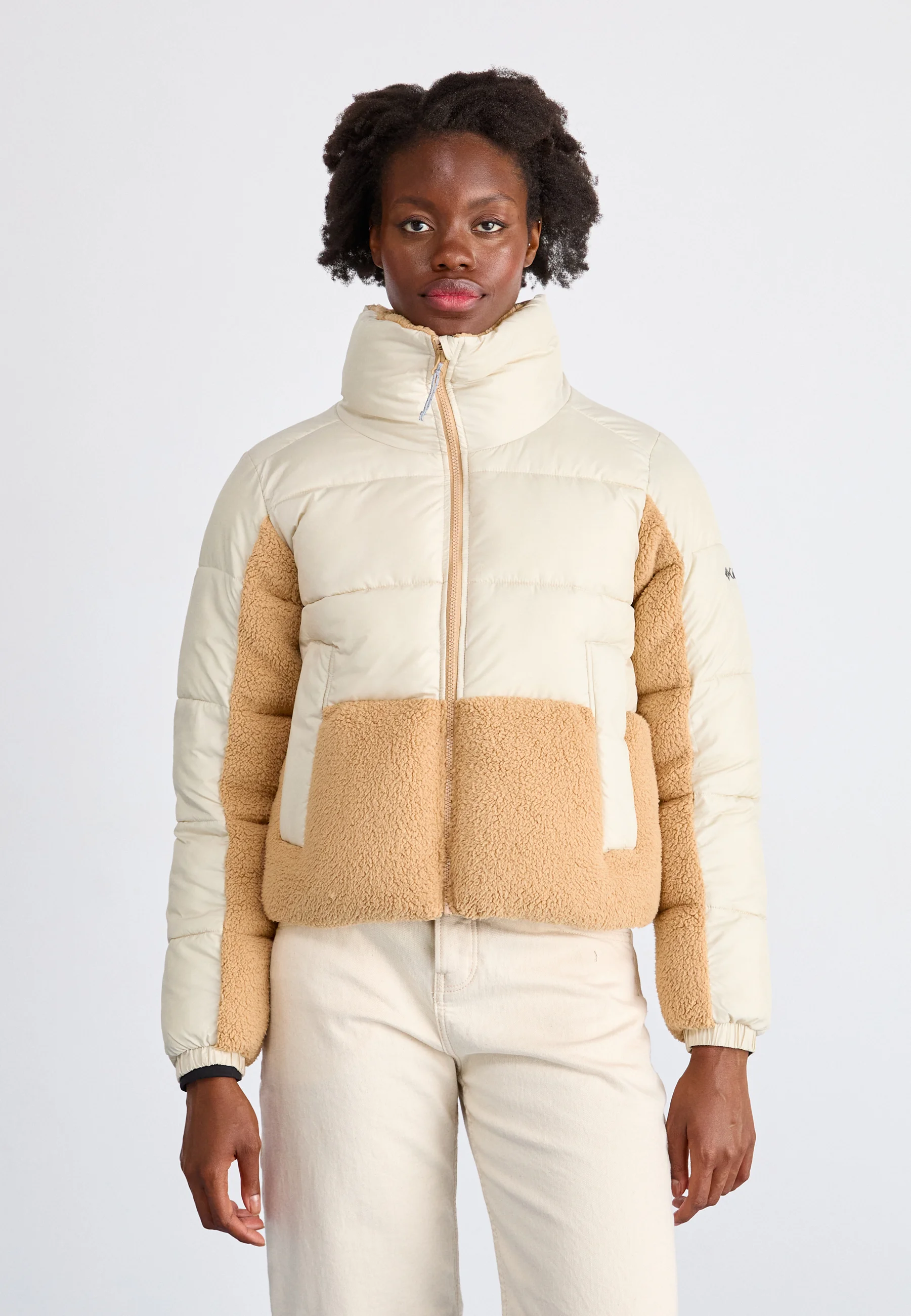 Columbia Womens Leadbetter Point Sherpa Jacket in Neutral