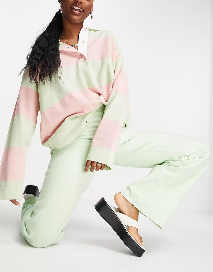 Stradivarius 90S Dad Jean In Green