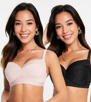 Womens Ivory Rose Maternity Fuller Bust 2 Pack Animal And Mink Non Wired Padded Nursing Bra