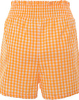 Influence Women's Orange Gingham Print Tall Shorts