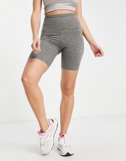American Eagle Womens Wide Waist Band Legging Shorts in Grey