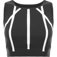 Reebok Women's Black Crop Top With Seam Detail