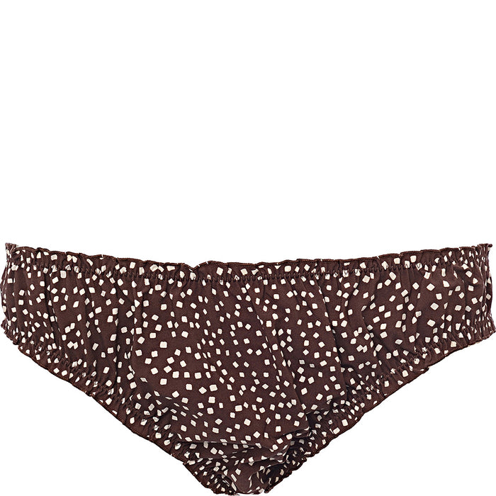 & Other Stories Women's Brown Spot Print Polyester Frill Edge Bikini Bottoms