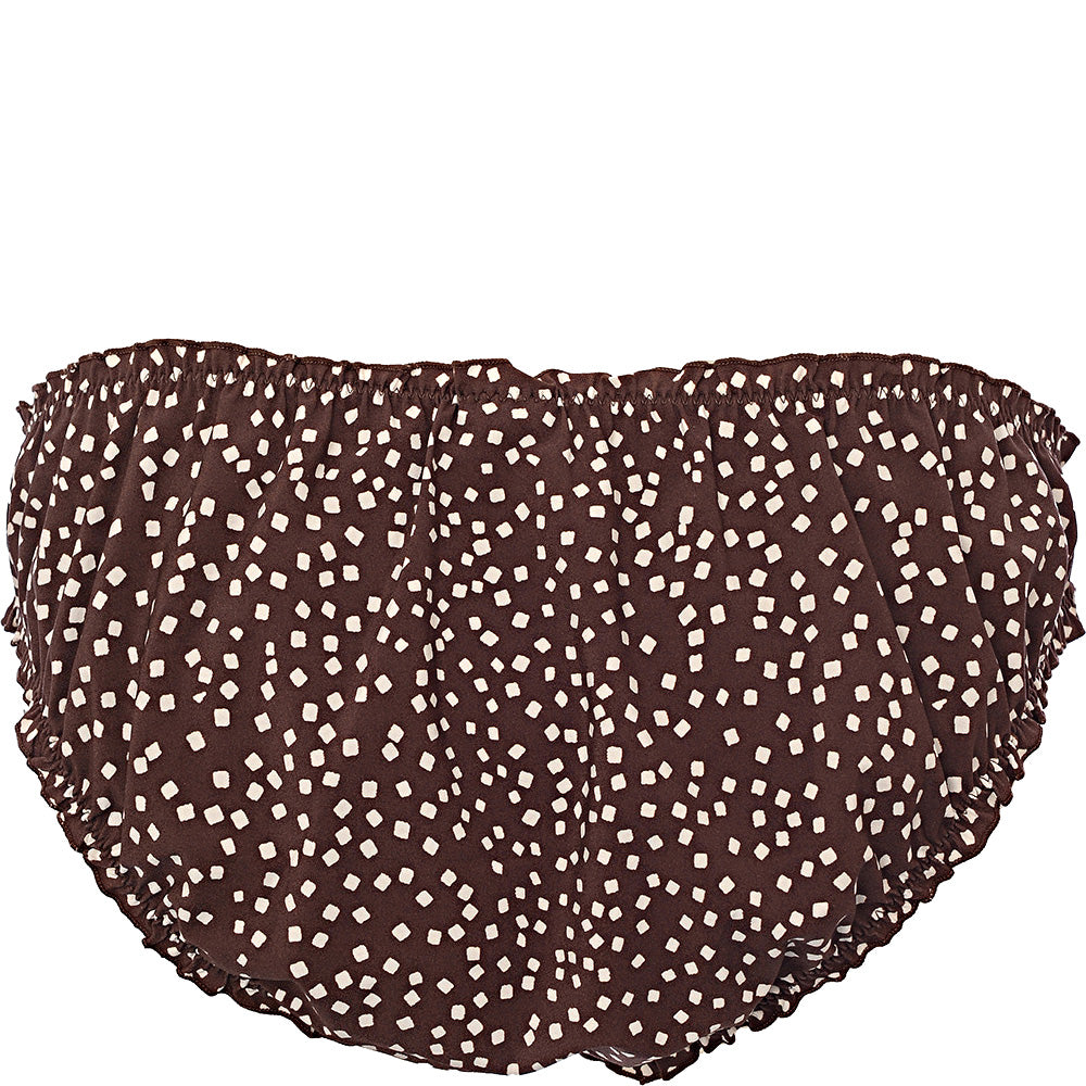 & Other Stories Women's Brown Spot Print Polyester Frill Edge Bikini Bottoms