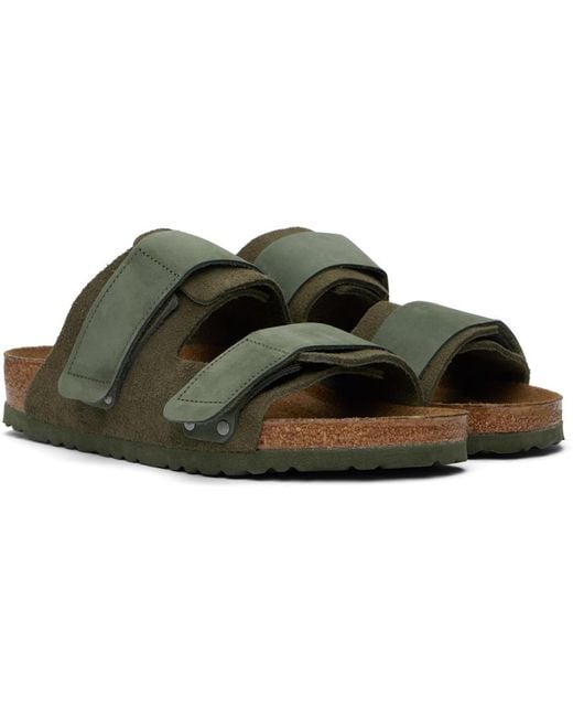 Birkenstock Mens Birkenstock Mens Uji Khaki Sandals In Green In Green