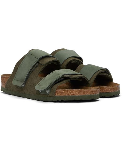 Birkenstock Mens Uji Khaki Sandals in Green