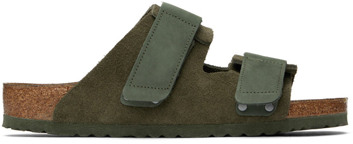 Birkenstock Mens Uji Khaki Sandals in Green