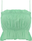 Stradivarius Women's Green Ruched Poplin Cami