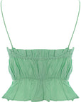 Stradivarius Women's Green Ruched Poplin Cami