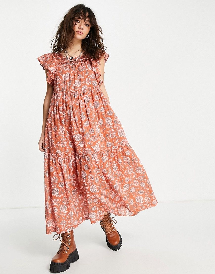 Free People bonita printed midi dress in 90's floral