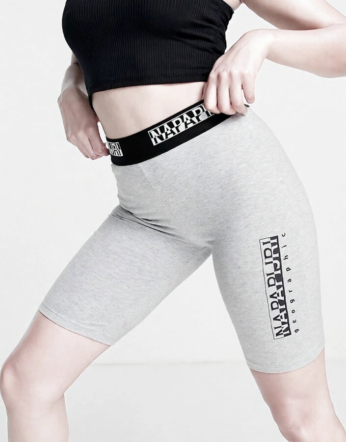 Napapijri Womens Box Legging Shorts In Light Grey