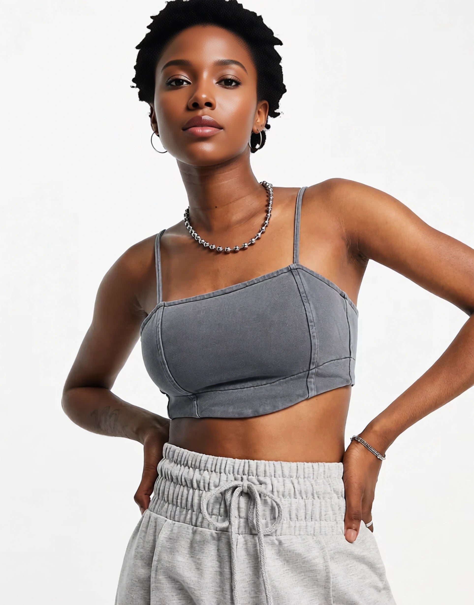 Weekday Womens Stitch Cotton Corset Top In Black