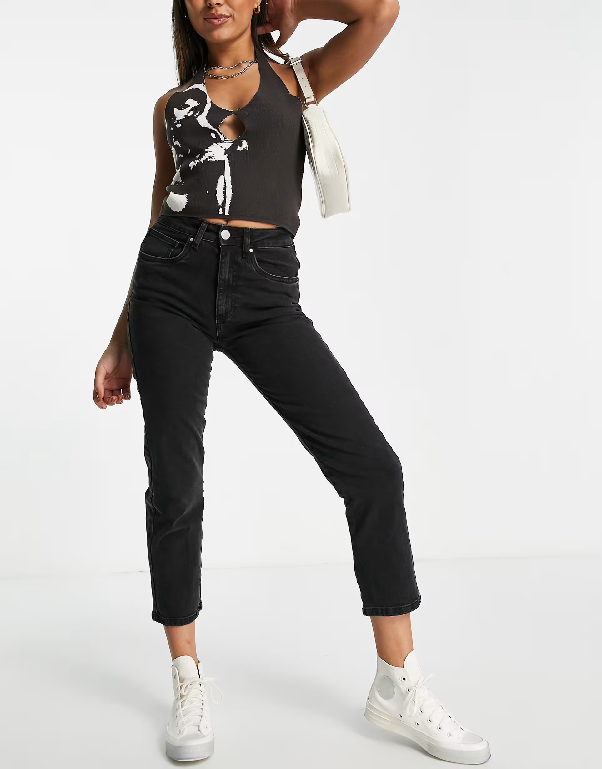 Cotton:On Womens Straight Stretch Jean In Black