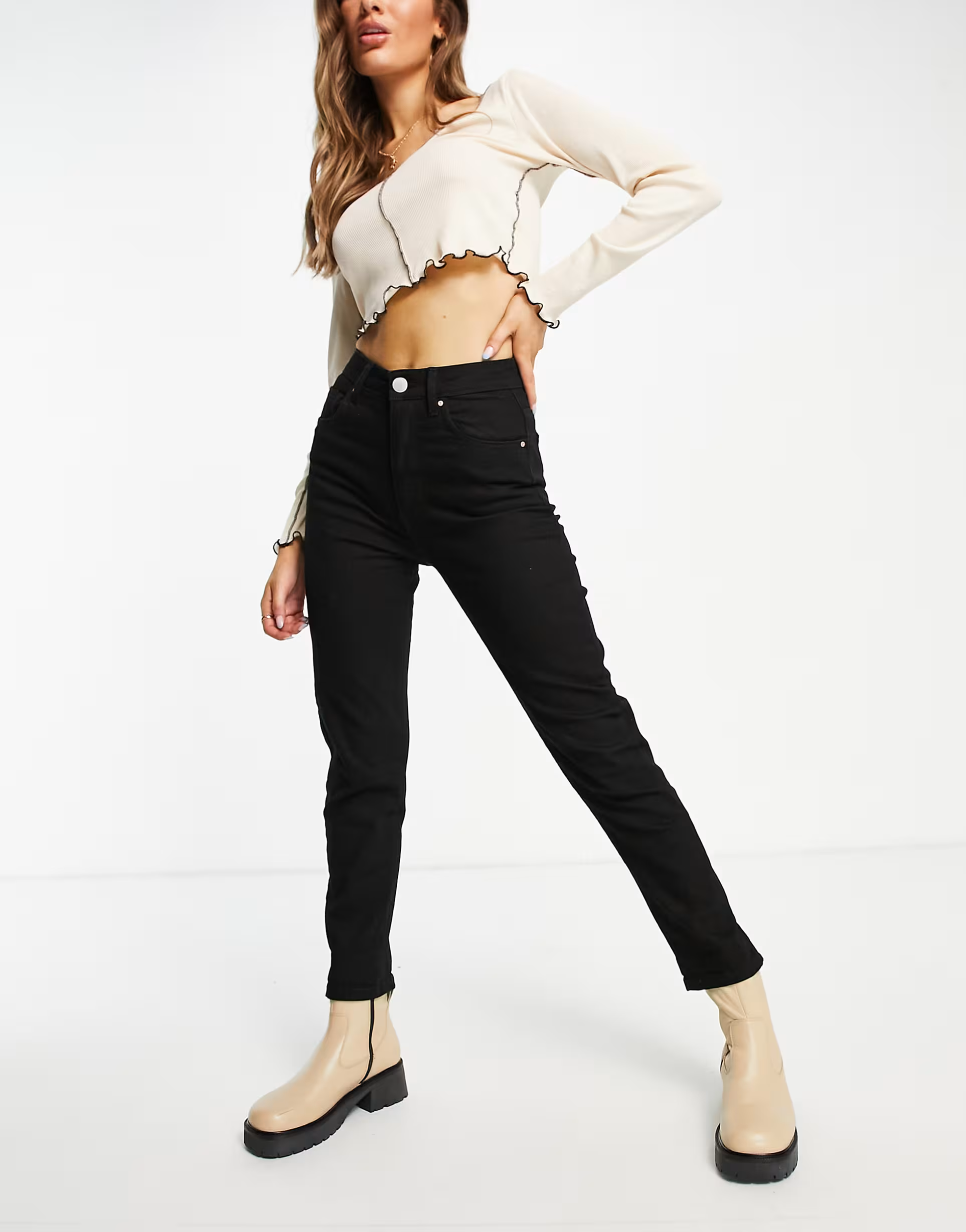 Cotton:On stretch mom jean in black