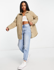 Cotton:On Womens Recycled Padded Shacket In Brown