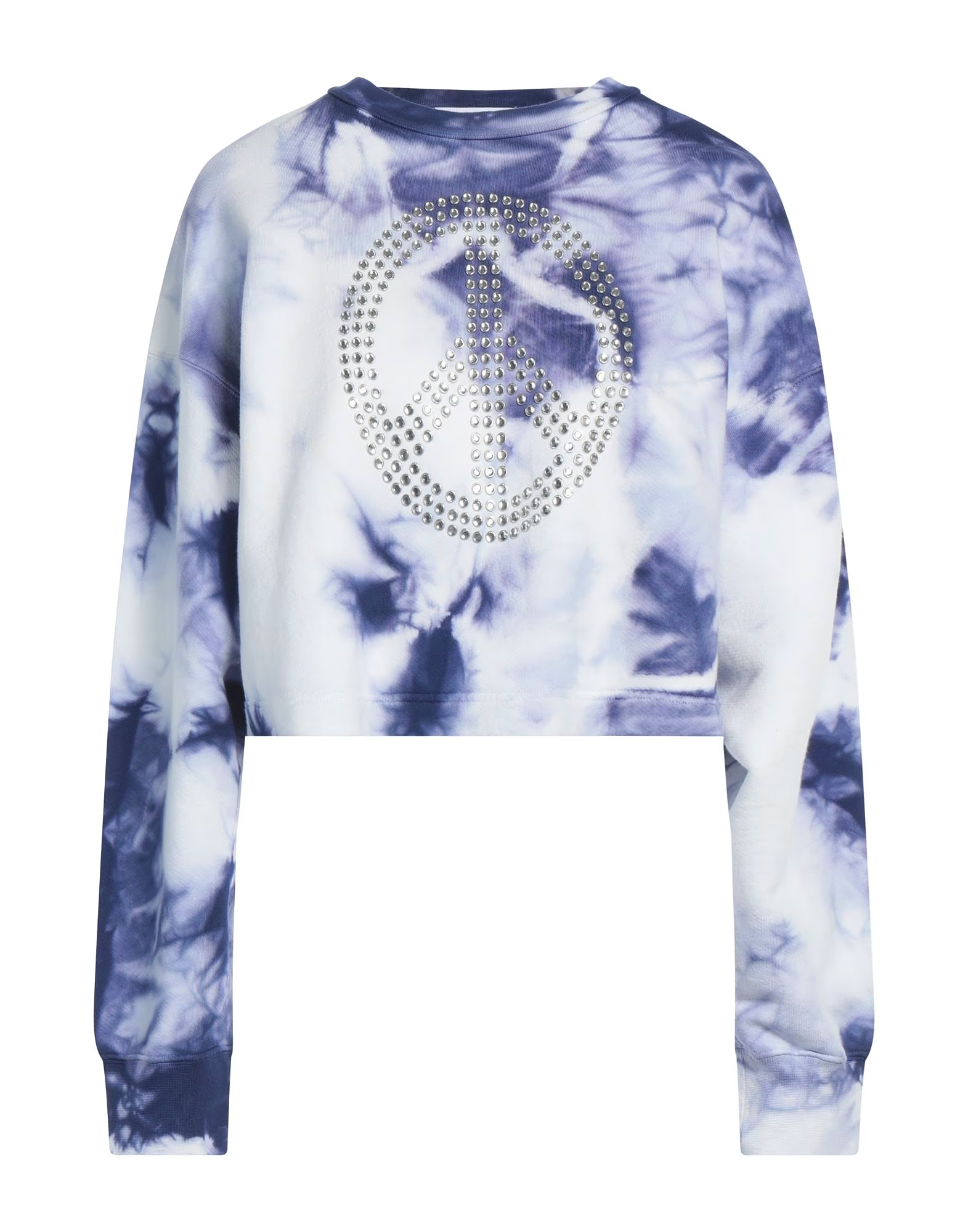 Tie Dye Cropped Sweatshirt in Blue