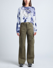 Tie Dye Cropped Sweatshirt in Blue