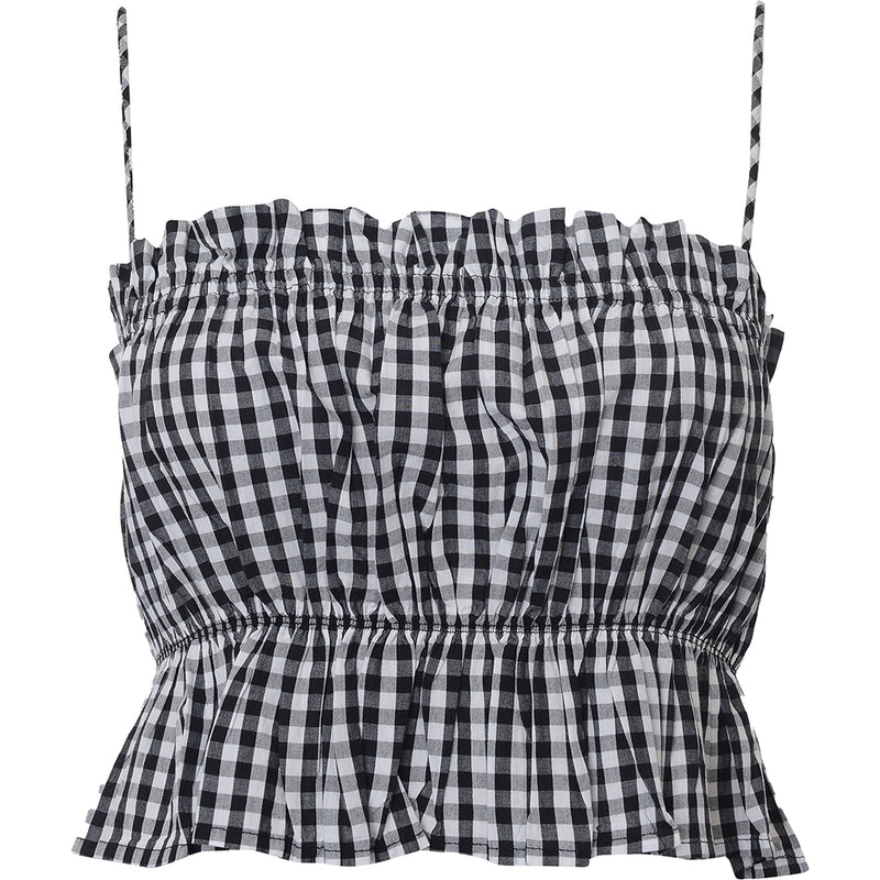 Stradivarius Women's Mono Gingham Ruched Poplin Cami