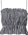 Stradivarius Women's Mono Gingham Ruched Poplin Cami