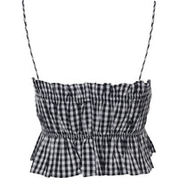 Stradivarius Women's Mono Gingham Ruched Poplin Cami