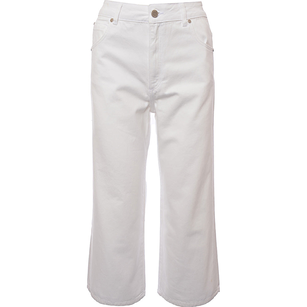 Superdry Women's White Wide Leg Cropped Jeans