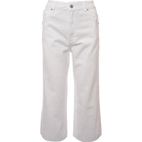 Superdry Women's White Wide Leg Cropped Jeans