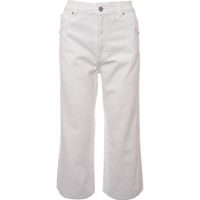 Superdry Women's White Wide Leg Cropped Jeans