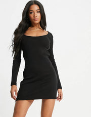 Womens Missyempire Zip Detail Long Sleeve Mini Dress In Black