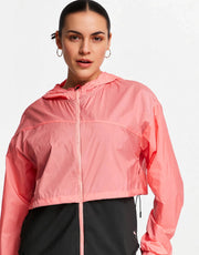 Puma train georgia hooded jacket in peach
