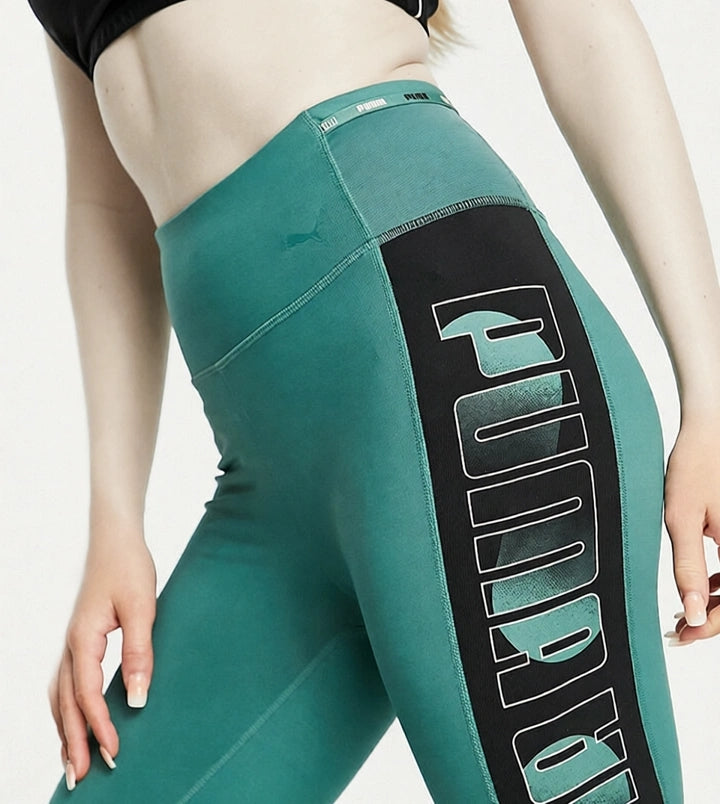 Puma Womens Train Blue Spruce 7/8 Leggings In Blue