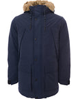 Jack & Jones Originals Parka With Faux Fur Lined Hood In Navy