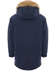 Jack & Jones Originals Parka With Faux Fur Lined Hood In Navy