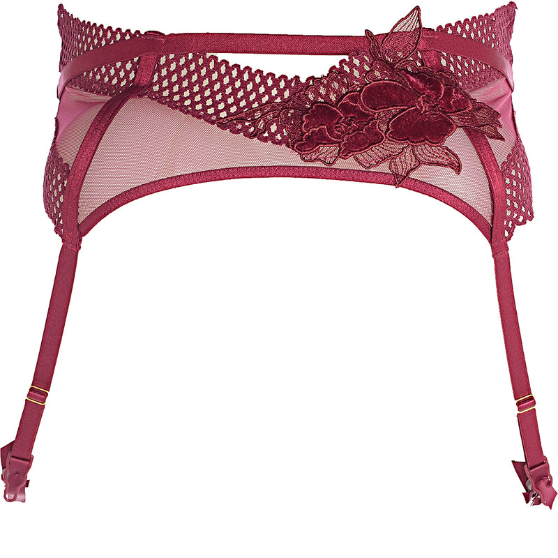 Ann Summers Women's Burgundy Lace Suspender Belt