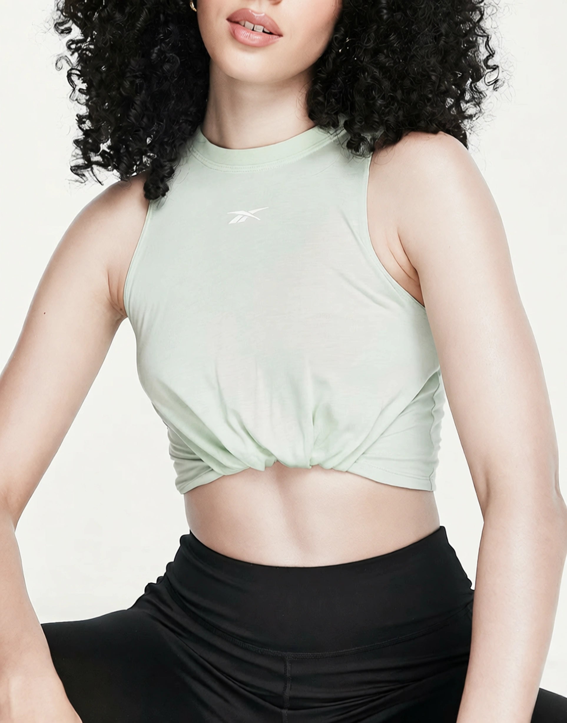 Reebok Womens Training Workout Ready Studio Tank Top In Green